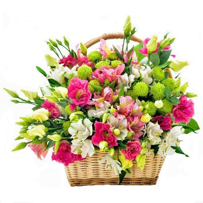 Peruvian Lilies and Alstromerias Basket