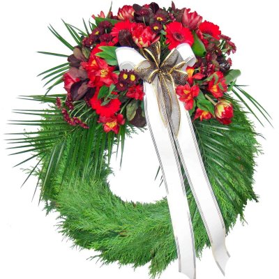 Peruvian Lilies funeral wreath