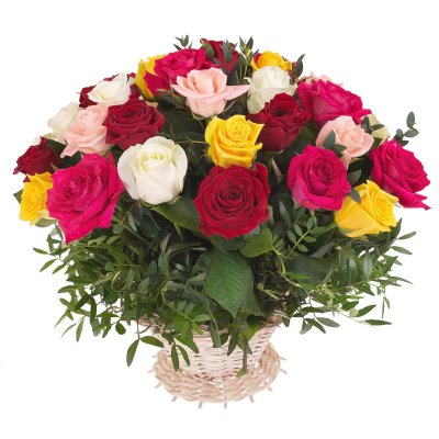 Mixed Rose Basket