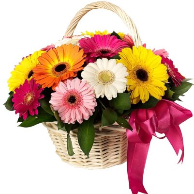 Basket full of mini Gerberas